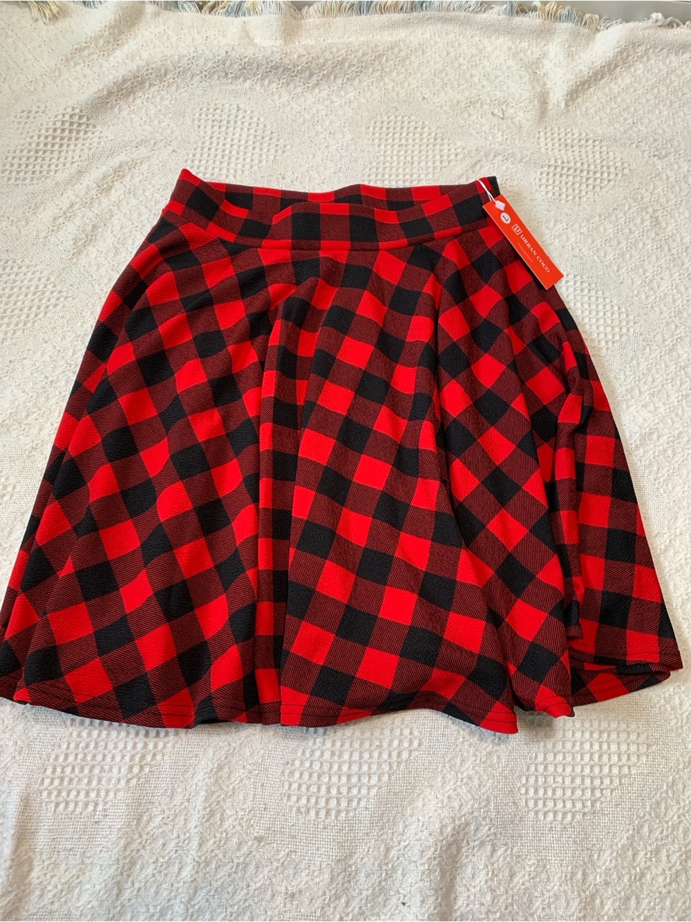 Red & Black Buffalo Plaid skirt